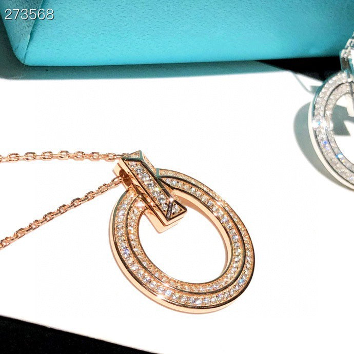 [JeweliWhal]T1 CIRCLE DIAMOND PAVED MEDIUM NECKLACE