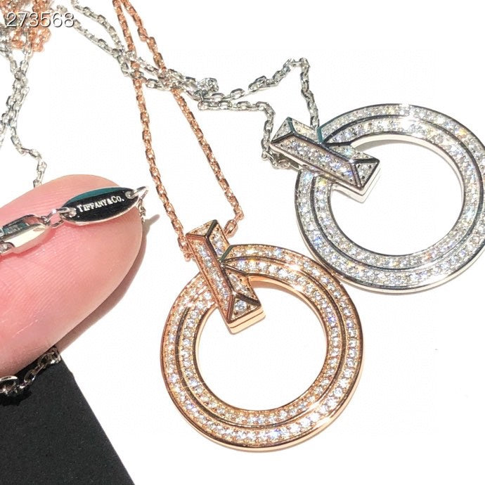 [JeweliWhal]T1 CIRCLE DIAMOND PAVED MEDIUM NECKLACE