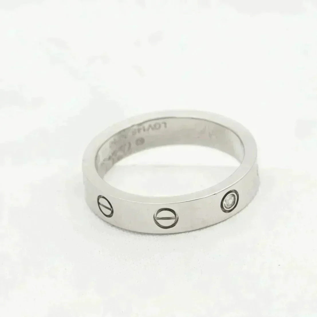 [⭐⭐JeweliWhal]LOVE RING 4MM 1 DIAMOND SILVER