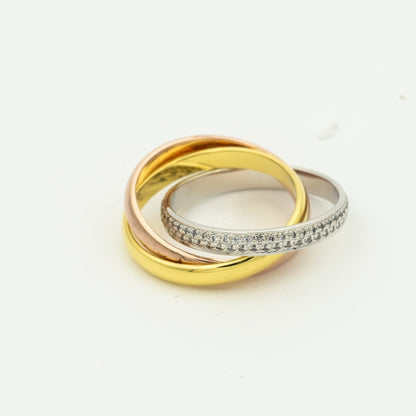 [⭐⭐JeweliWhal Jewelry]TRINITY RING GOLD PINK GOLD SILVER DIAMONDS