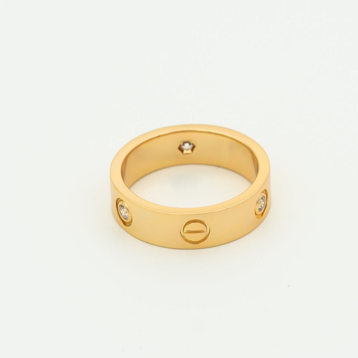 [⭐⭐JeweliWhal]LOVE RING 5.5MM 3 DIAMONDS PINK GOLD