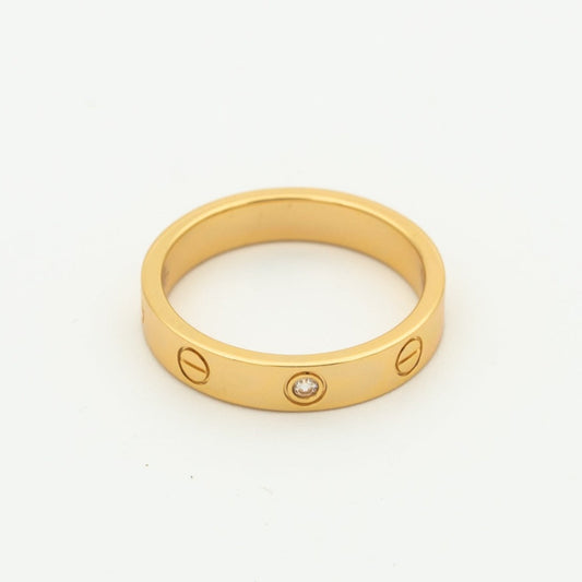 [⭐⭐JeweliWhal]LOVE RING 4MM 1 DIAMOND PINK GOLD