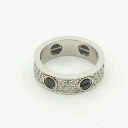 [⭐⭐JeweliWhal]LOVE RING 5,5 MM KERAMIK MIT DIAMANT-PAVÉ
