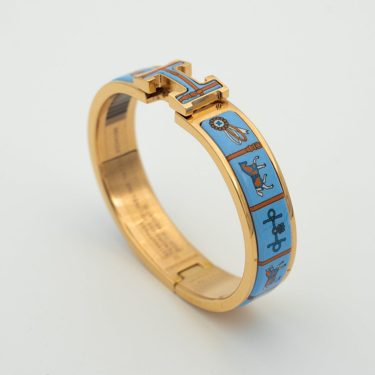 [⭐⭐JeweliWhal]H PINK GOLD BRACELET BLUE CERAMIC
