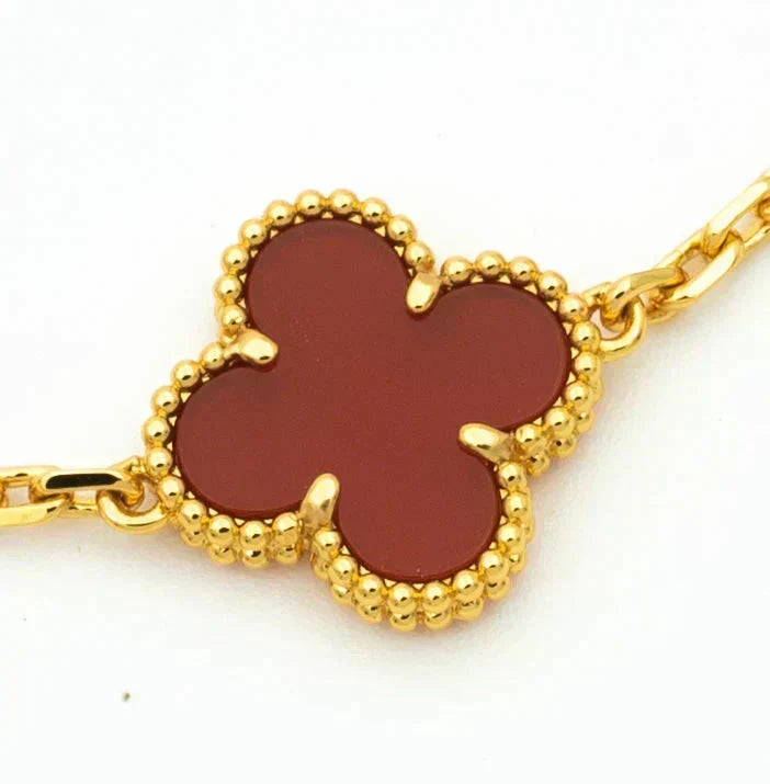 [⭐⭐JeweliWhal] CLOVER 5 MOTIF RED CORNELIAN BRACELET COLLECTION