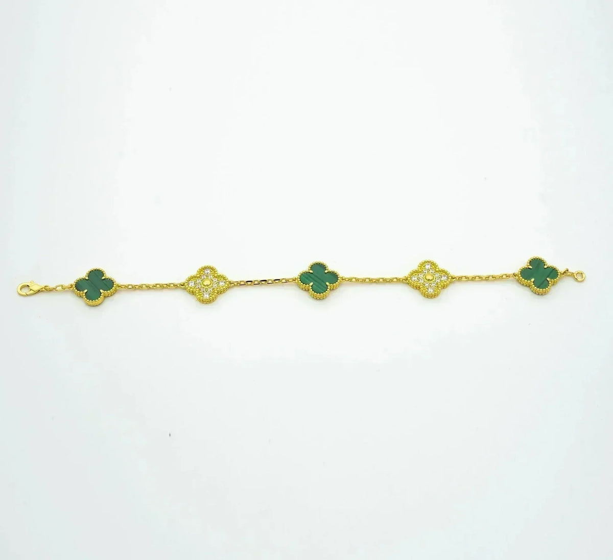 [⭐⭐JeweliWhal] KOLLEKTION CLOVER 5-MOTIV ARMBAND MALACHIT