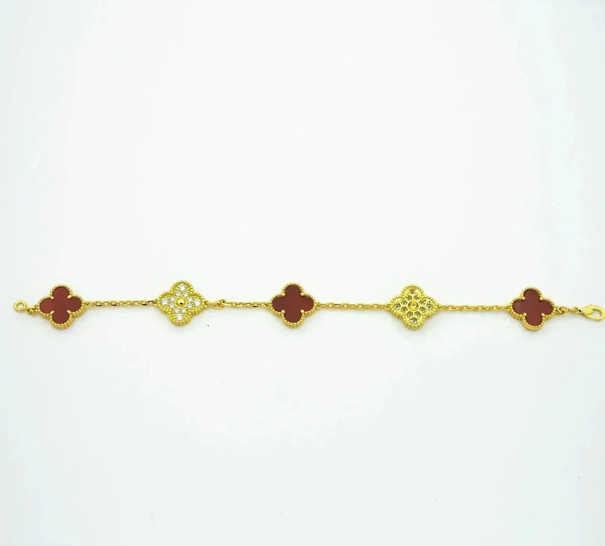 [⭐⭐JeweliWhal] CLOVER 5 MOTIF RED CORNELIAN BRACELET COLLECTION