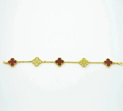 [⭐⭐JeweliWhal] CLOVER 5 MOTIF RED CORNELIAN BRACELET COLLECTION