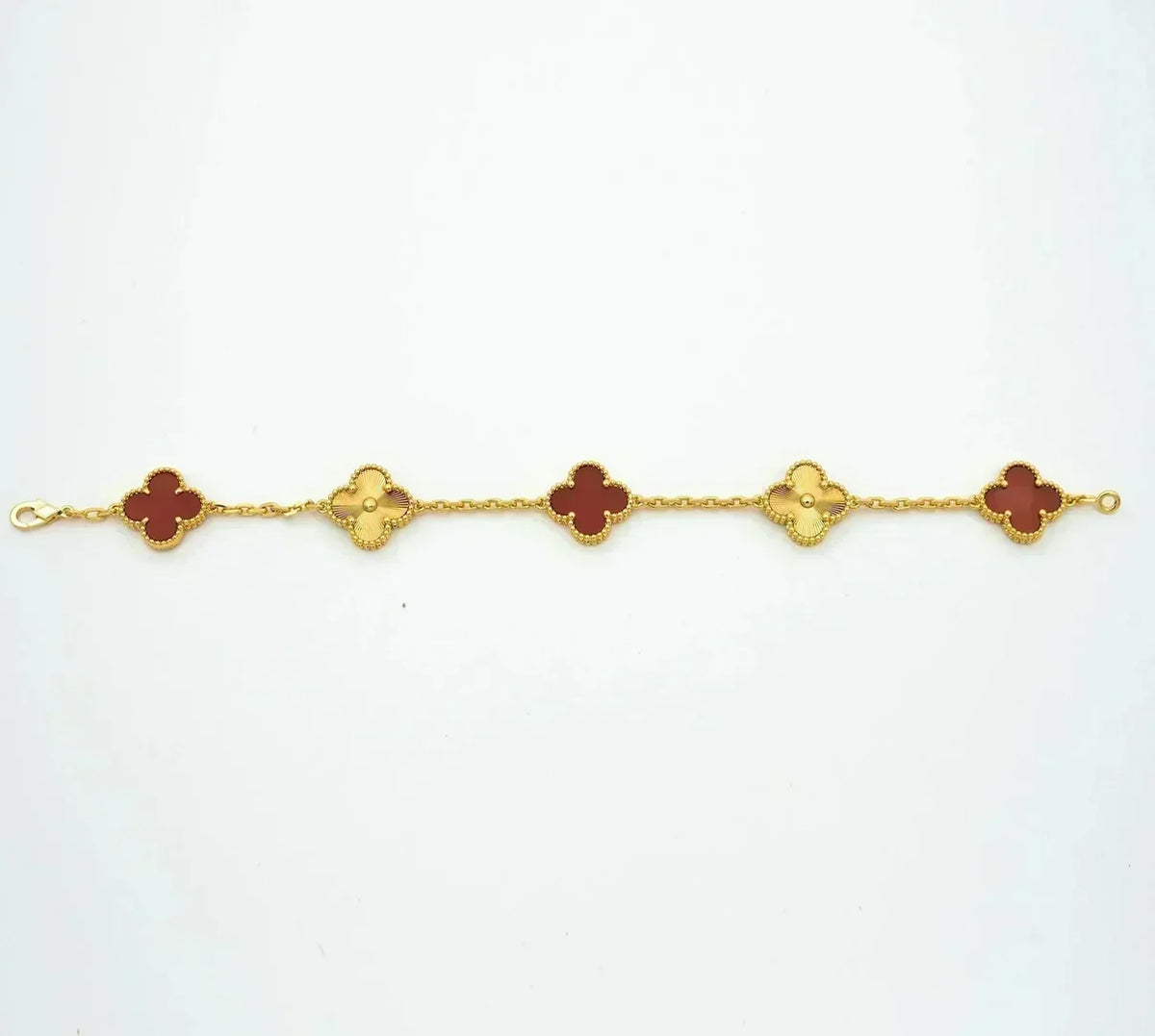 [⭐⭐JeweliWhal] CLOVER 5 MOTIF RED CORNELIAN BRACELET COLLECTION