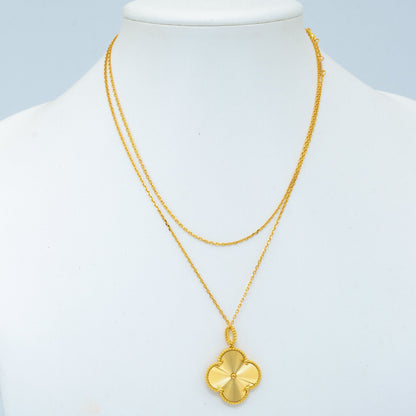 [⭐⭐JeweliWhal]CLOVER 25MM PEDANT NECKLACE GOLD