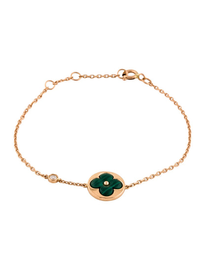 [⭐⭐JeweliWhal]SUN MALACHITE 1 DIAMOND PINK GOLD BRACELET