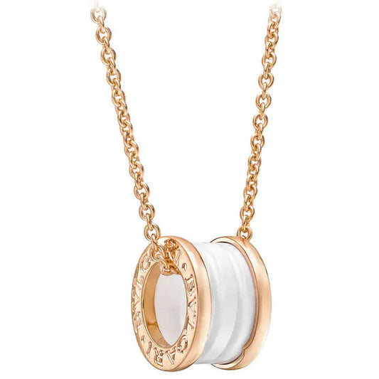 [⭐⭐JeweliWhal]ZERO 1 WEISSE KERAMIK ROSÉGOLD DIAMANT-HALSKETTE