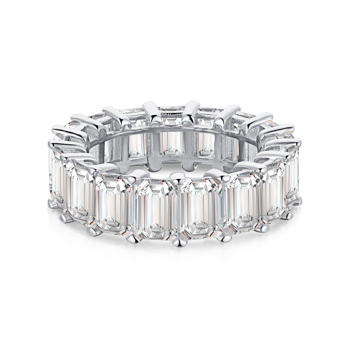 [Manual]0.75 Carat Elegant Emerald Cut Tennis Ring