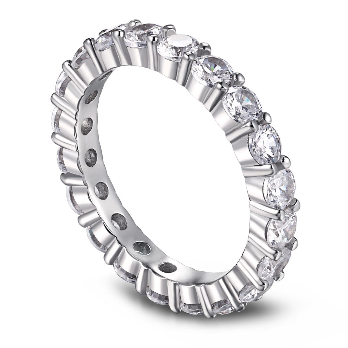 [Manual]Sparkling Round Cut Tennis Ring