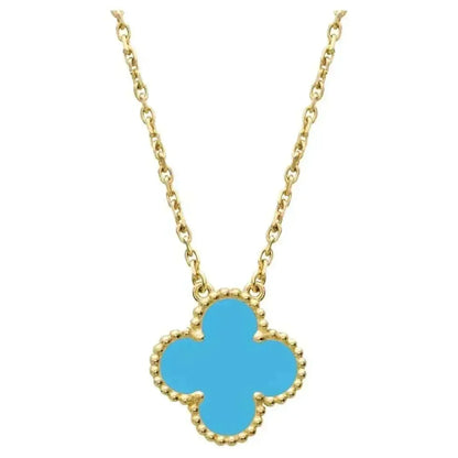 [⭐⭐JeweliWhal]CLOVER 15MM VINTAGE TURQUOISE NECKLACE
