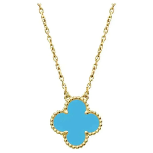 [⭐⭐JeweliWhal]CLOVER 15MM VINTAGE TURQUOISE NECKLACE