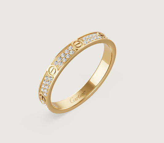 [⭐⭐JeweliWhal]LOVE RING 2.6mm-wide full-diamond ring Gold