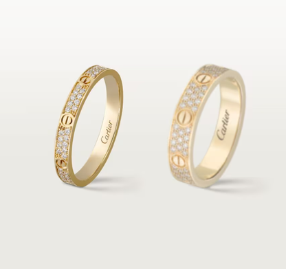 [⭐⭐JeweliWhal]LOVE RING 2.6mm-wide full-diamond ring Gold