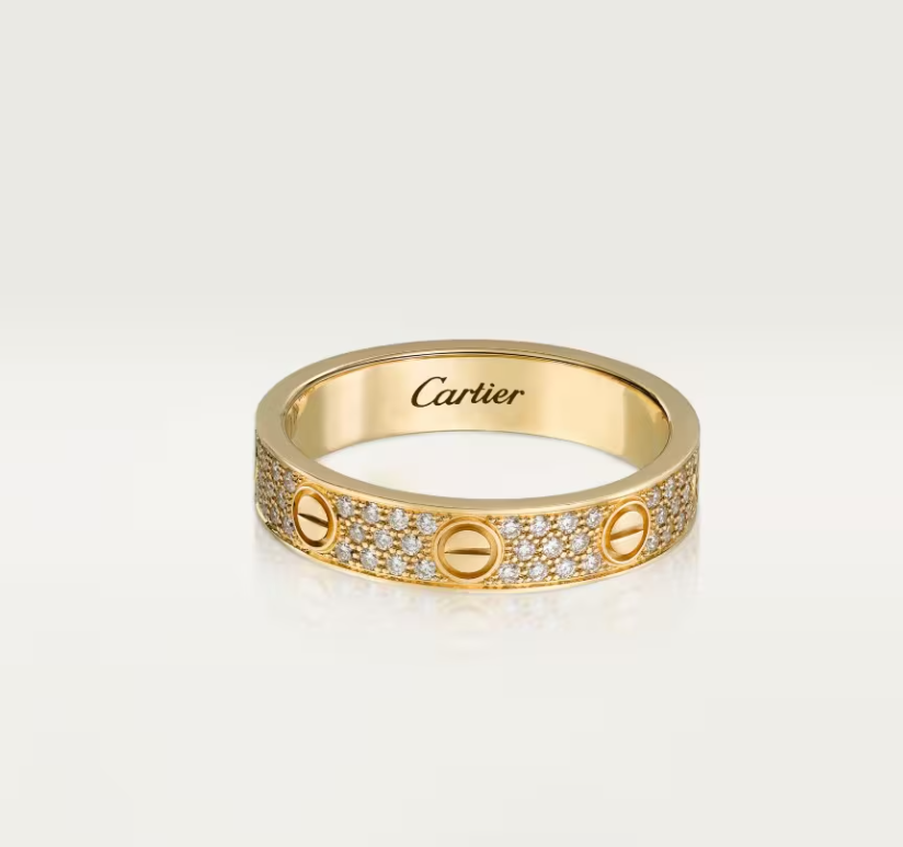 [⭐⭐JeweliWhal]LOVE RING 4mm-wide full-diamond ring GOLD