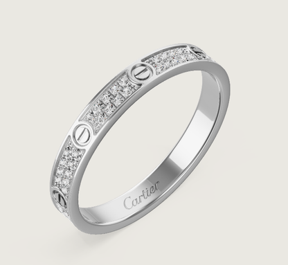 [⭐⭐JeweliWhal]LOVE RING 2.6mm-wide full-diamond ring silver