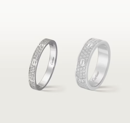 [⭐⭐JeweliWhal]LOVE RING 2.6mm-wide full-diamond ring silver
