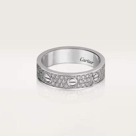 [⭐⭐JeweliWhal]LOVE RING 4mm-wide full-diamond ring silver