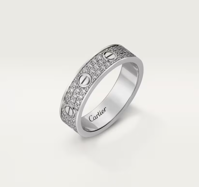 [⭐⭐JeweliWhal]LOVE RING 4mm-wide full-diamond ring silver