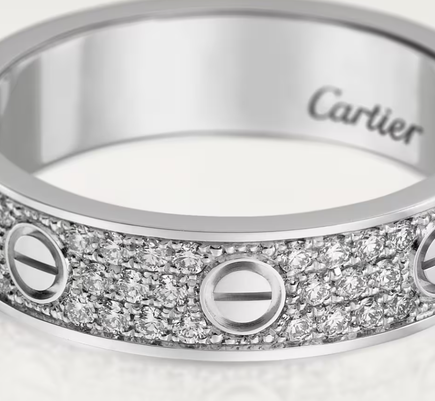 [⭐⭐JeweliWhal]LOVE RING 4mm-wide full-diamond ring silver