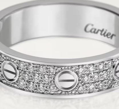 [⭐⭐JeweliWhal]LOVE RING 4mm-wide full-diamond ring silver