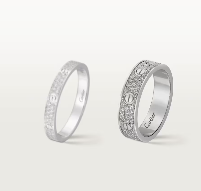 [⭐⭐JeweliWhal]LOVE RING 4mm-wide full-diamond ring silver