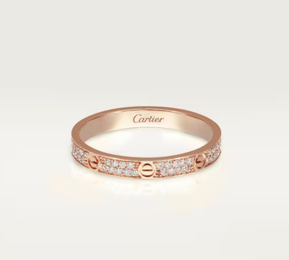 [⭐⭐JeweliWhal]LOVE RING 2.6mm-wide full-diamond ring Rose Gold