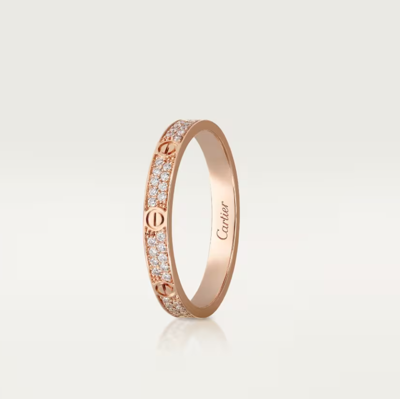 [⭐⭐JeweliWhal]LOVE RING 2.6mm-wide full-diamond ring Rose Gold