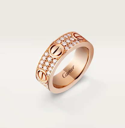[⭐⭐JeweliWhal]LOVE RING 6.5mm-wide full-diamond ring Rose Gold