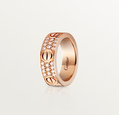 [⭐⭐JeweliWhal]LOVE RING 6.5mm-wide full-diamond ring Rose Gold
