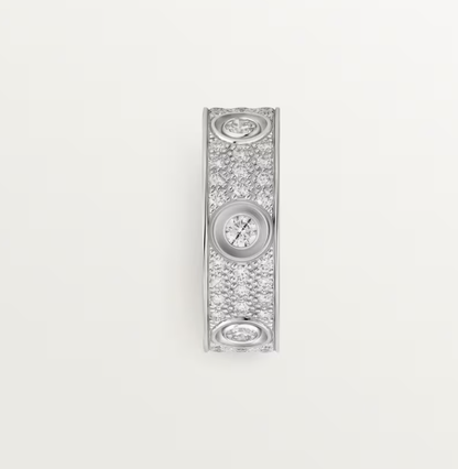 [⭐⭐JeweliWhal]LOVE RING 6.5MM Full Diamond, 6 Major Diamonds Silver