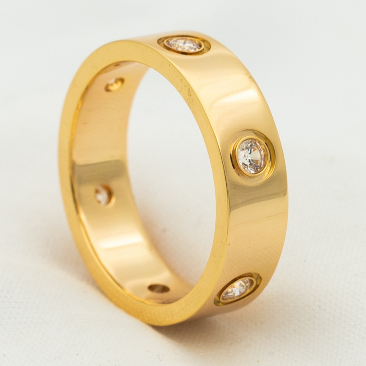 [⭐⭐JeweliWhal]LOVE RING 5.5MM 6 DIAMONDS PINK GOLD