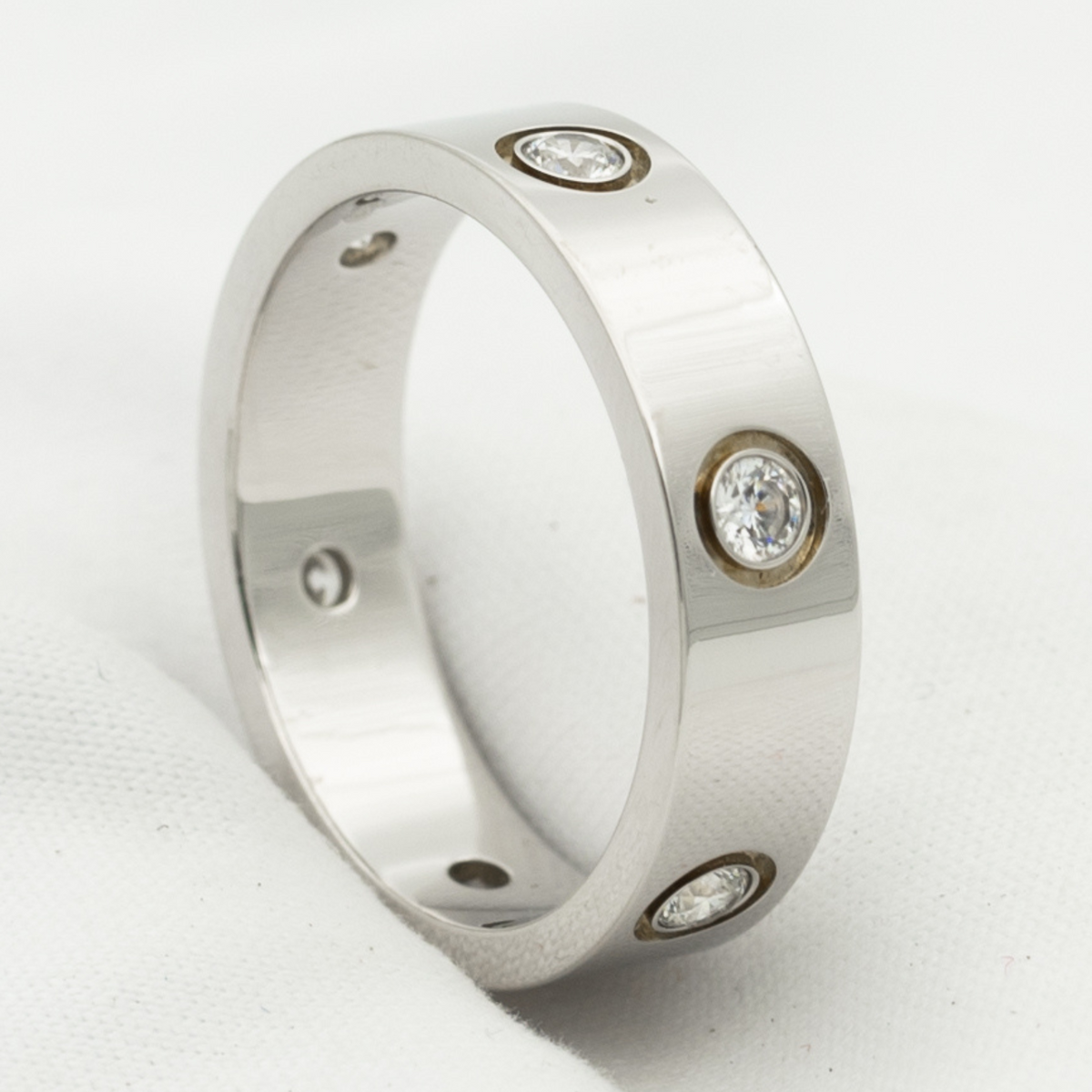 [⭐⭐JeweliWhal]LIEBESRING 5,5MM 6 DIAMANTEN SILBER
