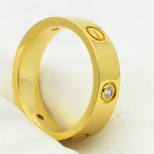[⭐⭐JeweliWhal]LOVE RING 5.5MM 3 DIAMONDS GOLD