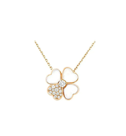 [⭐⭐JeweliWhal]CLOVER MOP DIAMOND ROSE GOLD NECKLACE