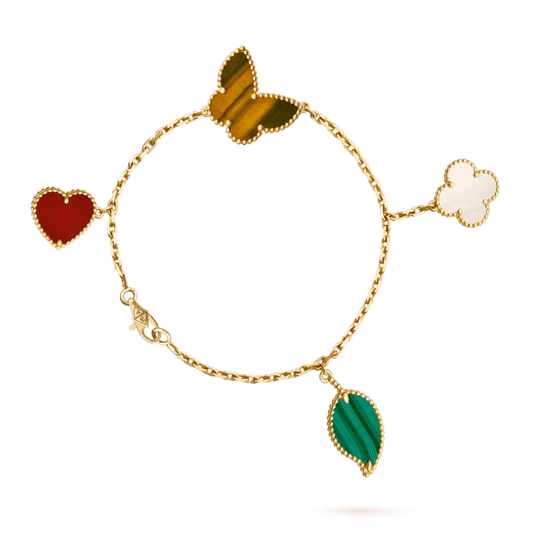 [⭐⭐JeweliWhal]LUCKY SPRING 5 MOTIF GOLD BRACELET