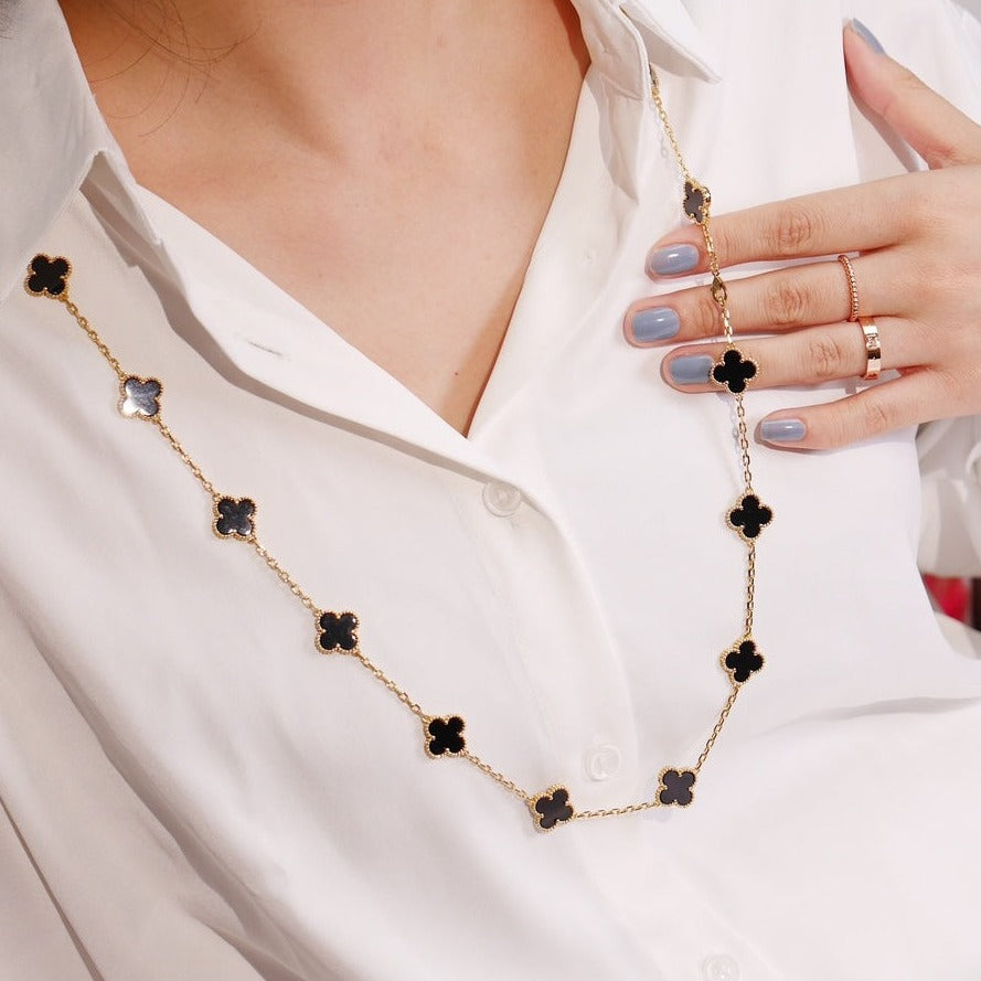 [⭐⭐JeweliWhal]CLOVER 20 MOTIFS ONYX ROSE GOLD