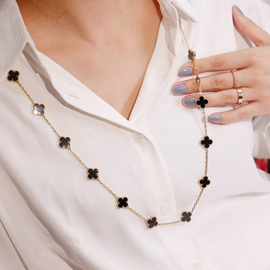 [⭐⭐JeweliWhal]CLOVER 20 MOTIFS ONYX ROSE GOLD