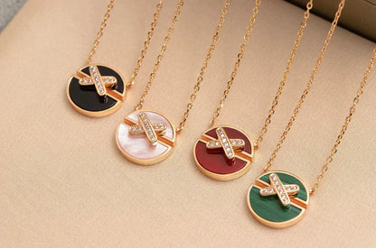 [⭐⭐JeweliWhal]JEUX DE ROSE GOLD DIAMOND NECKLACE
