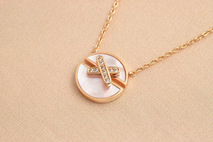 [⭐⭐JeweliWhal]JEUX DE ROSE GOLD DIAMOND NECKLACE