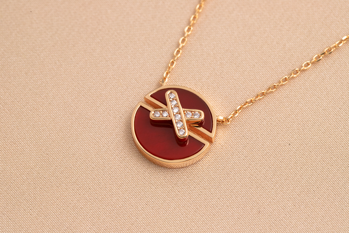 [⭐⭐JeweliWhal]JEUX DE PINK GOLD DIAMOND NECKLACE