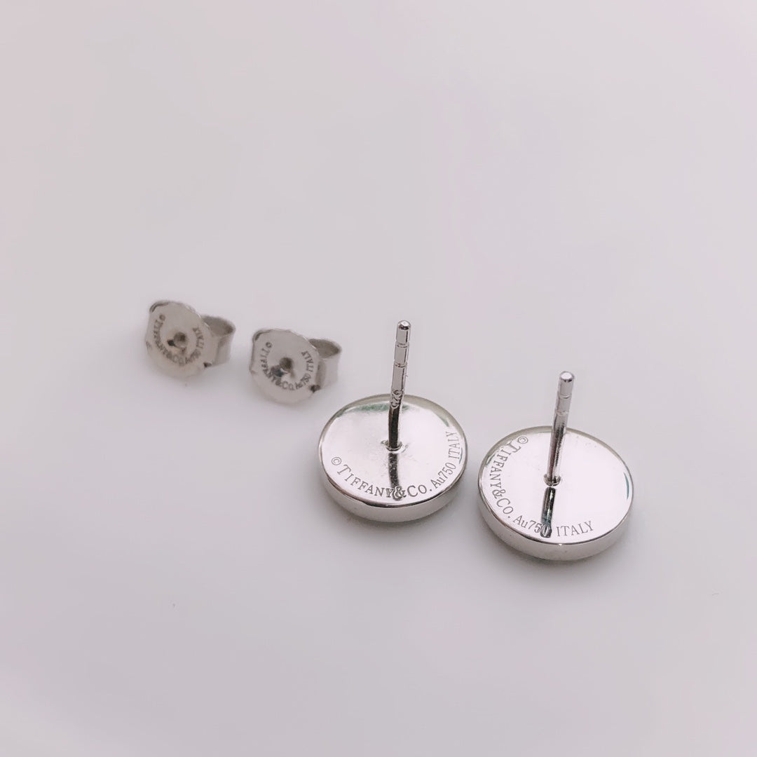 [JeweliWhal]TURQUOISE CIRCLE WHITE GOLD EARRINGS