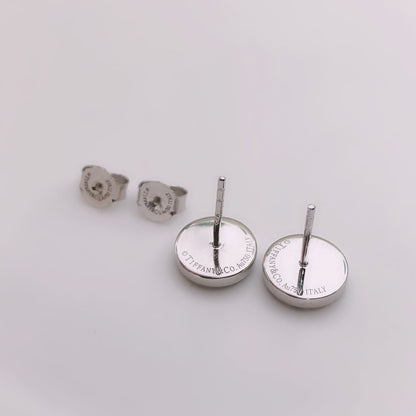[JeweliWhal]TURQUOISE CIRCLE WHITE GOLD EARRINGS
