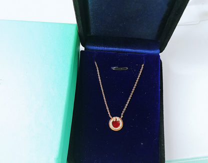 [JeweliWhal]DIAMOND AND MOTHER PEARL CIRCLE NECKLACE PENDANT