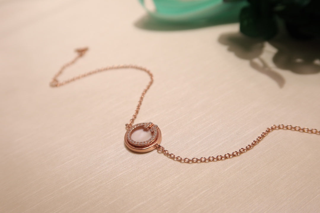 [JeweliWhal]DIAMOND CIRCLE PINK GOLD BRACELET
