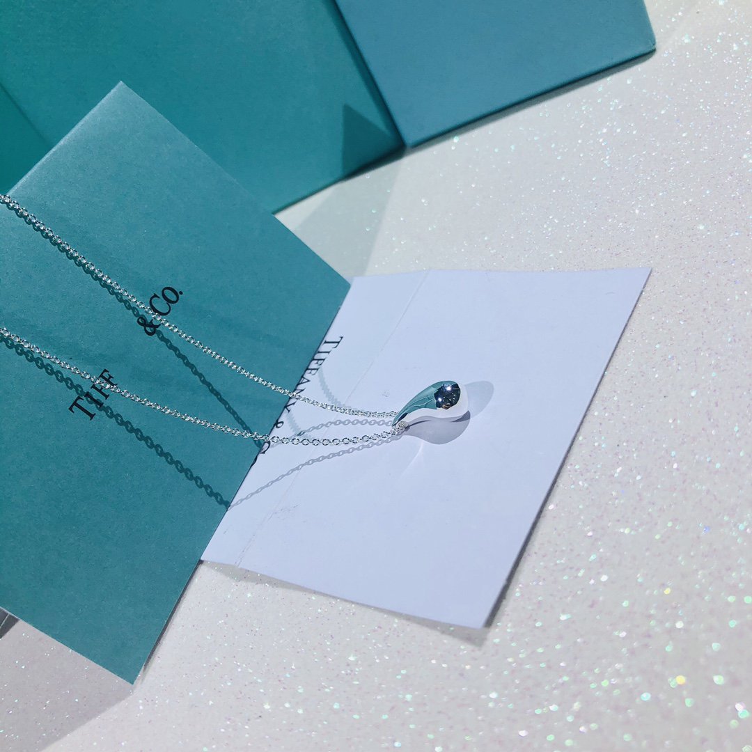 [JeweliWhal]ELSA PERETTI TEARDROP PENDANT STERLING SILVER NECKLACE
